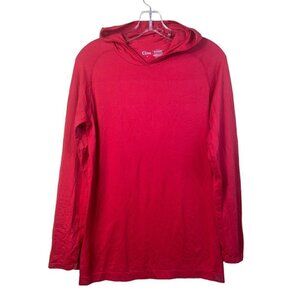 Zyia Active Red Performance Long Sleeve Pullover Hoodie Men's Size S 100% Nylon